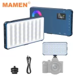 MAMEN 70° Spotlight Portable RGB Video Light 10W 4000mAh LED Camera Light for Live Streaming Vlog Photography Ambient Lighting