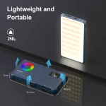 MAMEN 70° Spotlight Portable RGB Video Light 10W 4000mAh LED Camera Light for Live Streaming Vlog Photography Ambient Lighting