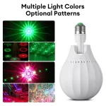 Mini Stage Light E27 Lamp Head DJ Disco Lighting Projector Light  Party Club Home Decoration Rotating Voice Controlled Lights