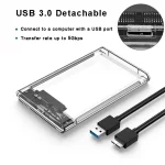 Portable Transparent Hard Drive Box SSD Solid State Mechanical 2.5-inch Laptop SATA Serial Port USB 3.0 High-speed