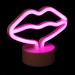 Red Lips Neon The Gift Desk Light Lamp LED Night Home Mini Sign Acrylic Plastic