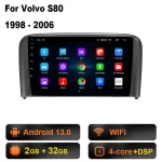 Car Radio For VOLVO S80 1998-2006 2Din Car Multimedia Android Octa Core Car Stereo DVD GPS Navigation Player QLED Screen Carplay