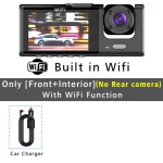 WiFi 3 Channel Car DVR Three Way Dash Cam Inside Vehicle Camera DVRs Recorder FHD 1080P Video Mini Registrator Dashcam Camcorder