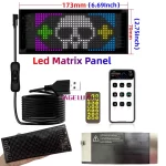 5V USB LED Matrix Pixel Panel Multilingual APP DIY Graffiti Scrolling Text Animation Display Car Remote Truck Devil’s Eye Lights