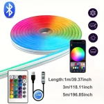 USB LED Strip Light Strip With RGB Neon Light 96LED/M Light Tuya WiFi APP Control Silicone IP65 Waterproof Light Strip For Decor