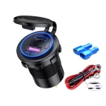 60W PD Type C/QC 3.0 USB Car Charger with Switch Socket Power Outlet Adapter Waterproof For 12V 24V Car Truck Boat RV Motorcycle