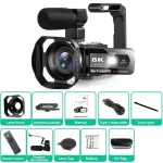 8K Video Camera 64MP Digital Video Camera 18X igital Zoom Camera Recorder 3 Inch LCD Touch Screen Portable Recording Camcorder