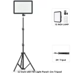 8/12 Inch LED Photography Video Light Panel Lighting Photo Studio Lamp Kit For Shoot Live Streaming Youbube With Tripod Stand