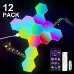 20/12/8/3 Pack Hexagon Lights Wall RGB Panel Smart APP Hexagonal Modular Gaming Light Music Sync Honeycomb Shape Hexagonl Light