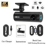 4K Car Dash Cam DVR Recorder Auto Recorder APP Control Black Box WIth WIFI Voice 24h Parking Monitoring function car accessories