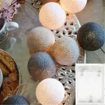 LED Cotton Balls String Lights Battery or USB Powered Fairy Garland Lighting Strings Christmas Holiday Wedding Party Decoration