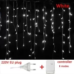 Garland Street Wedding Decoration Garden Christma Decor Outdoor LED 4×0.6m Holiday Light for Patio Fairy String Curtain Light