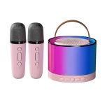 K52 wireless Bluetooth speaker portable multifunction with 2 microphone RGB music player karaoke machine for Kids Xmas gifts