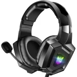 ONIKUMA Gaming Headphones with Flexible HD Mic RGB Light Surround Sound Over-Ear Wired Headset Gamer for PC Gaming Xbox