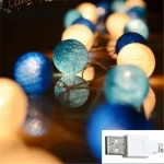 LED Cotton Balls String Lights Battery or USB Powered Fairy Garland Lighting Strings Christmas Holiday Wedding Party Decoration