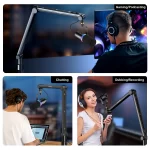 SEMNLAN Microphone Boom Arm Stand With Professional Desktop PC Mobile Game Live Recording Adjustable Cantilever Heavy Duty LM01