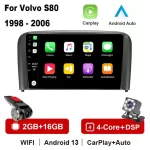 Car Radio For VOLVO S80 1998-2006 2Din Car Multimedia Android Octa Core Car Stereo DVD GPS Navigation Player QLED Screen Carplay