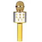 WS858 Karaoke Microphone for Kids Singing 5 in 1 Wireless Bluetooth Microphone with LED Lights Machine Portable Mic Speaker