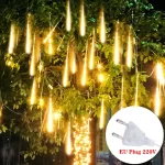 30/50CM LED Meteor Shower Rain Lights Waterproof Falling Raindrop Fairy String Light for Christmas Holiday Party Patio Decor