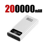 200000mAH 120W Power Bank Super Fast Charging Battery High Capacity Digital Display External Battery For iphone Samsung Xiaomi