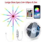 RGBIC LED Firework Lights String Bluetooth APP Control Sync Music USB 5V Dream Color Light Garland Wedding Party Christmas Decor