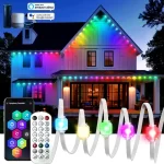 Smart Permanent Outdoor Lights App Remote Voice Control Eaves LED RGBIC Light Waterproof Music Sync Timer for Christmas Holiday