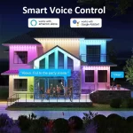 Smart Permanent Outdoor Lights App Remote Voice Control Eaves LED RGBIC Light Waterproof Music Sync Timer for Christmas Holiday