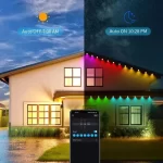 Smart Permanent Outdoor Lights App Remote Voice Control Eaves LED RGBIC Light Waterproof Music Sync Timer for Christmas Holiday