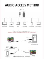 Subwoofer Stereo Surround Music RGB Gaming Speakers Sound Bar For Computer Desktop PC Loudspeakers