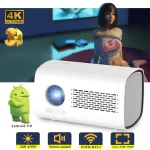 T100 Android 9 1+16G 1080P Projector Full Decode 4K Projetor Dual 6G Wifi6 BT5.2 180Ansi Cinema Home Keystone HDMI Proyector