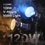 Ulanzi VL-120Bi VL-120C 120W V-Mount Video Light with Wireless Control CRI 95+ 2700K-6500K COB Lamp Indoor Outdoor Photography