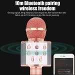 WS858 Karaoke Microphone for Kids Singing 5 in 1 Wireless Bluetooth Microphone with LED Lights Machine Portable Mic Speaker