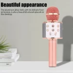 WS858 Karaoke Microphone for Kids Singing 5 in 1 Wireless Bluetooth Microphone with LED Lights Machine Portable Mic Speaker