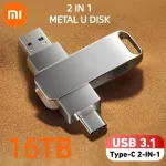 Xiaomi Original 16TB 3.1 USB Flash Drive Metal High-Speed Pen Drive 8TB Waterproof Type-C PenDrive For Computer Storage Devices