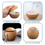 Xiaomi USB Ultrasonic Cold Mist Sprayer Essential Oil Aromatherapy  Home Wood Grain Air Humidifier Electric Air Aroma Diffuser