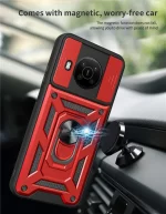For Nokia G10 G20 X100 Case Push Pull Camera Protection Phone Case For Nokia C1 C10 C20 C30 Magnetic Car Ring Stand Back Cover