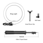 SH 10 inch 26cm Ring Light With Tripod Stand Usb Charge Selfie Led Dimmable Photography Video Lamp For Makeup Live Stream