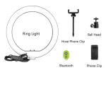 SH 10 inch 26cm Ring Light With Tripod Stand Usb Charge Selfie Led Dimmable Photography Video Lamp For Makeup Live Stream