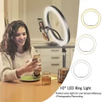 SH 10 inch 26cm Ring Light With Tripod Stand Usb Charge Selfie Led Dimmable Photography Video Lamp For Makeup Live Stream