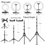 Tripod With RGB Ring Light For Phone Tripod Camera Stand Selfie Photography Light LED Lamp Color Photo Studio For YouTube Live
