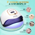 380W UV Nail Lamp 81 LEDs Nail Dryer Machine with LCD Screen Quick-drying Manicure Lamp for Curing All Nails Gel Nail Art Tools