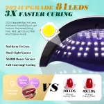 380W UV Nail Lamp 81 LEDs Nail Dryer Machine with LCD Screen Quick-drying Manicure Lamp for Curing All Nails Gel Nail Art Tools