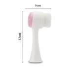 3D Double Silicone Facial Cleansing Brush Manual Massage Facial Brush Soft Bristles Exfoliator Double Sided Face Cleansing Brush