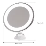 7Inch 10X Magnifying Makeup Mirror with Suction Cup Led Makeup Mirror Rotating Professional Desktop Mirror