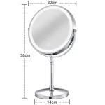 8 Inch Gold Makeup Mirror With Light USB Charging 10X Magnifying Vanity Mirror Backlit Adjustable Light Standing Cosmetic Mirror