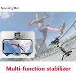 Roreta Desktop Following the shooting Mode Gimbal Stabilizer Selfie Stick Tripod with Fill Light for Cell Phone Smartphone