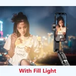 Roreta Desktop Following the shooting Mode Gimbal Stabilizer Selfie Stick Tripod with Fill Light for Cell Phone Smartphone