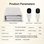 Car Electric Heated Blanket 12V Car Energy Saving Warm Blanket 50x150cm/70x180cm/120x150cm Truck RVs Car Heating Blanket Mat