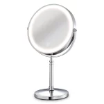 8 Inch Gold Makeup Mirror With Light USB Charging 10X Magnifying Vanity Mirror Backlit Adjustable Light Standing Cosmetic Mirror