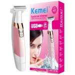 Kemei washable rechargeable electric women shaver trimmer facial hair removal lady leg full body bikini trimmer machine painless